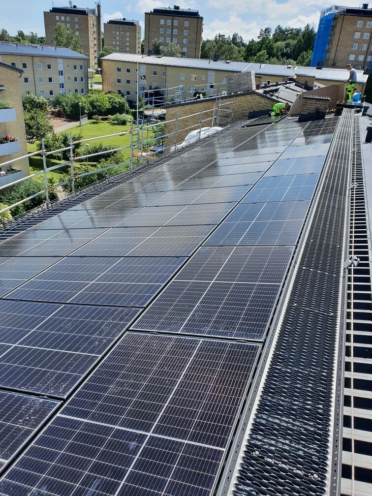 Montering av solceller på tak